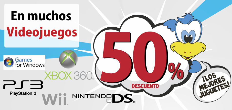50% Descuento en muchos videojuegos.