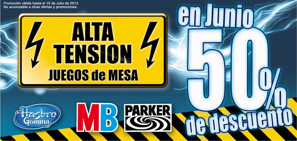 50% Descuento Juegos de mesa Hasbro.