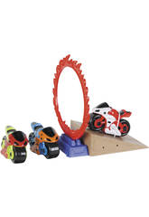 Véhicules Rallye avec Rampe 3 motos et Accessoires 9 cm