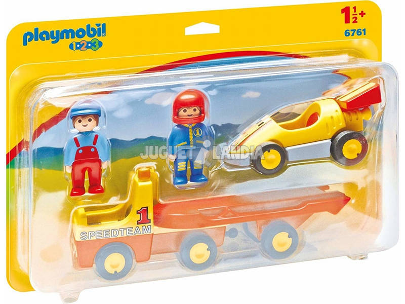 Playmobil 1,2,3 Rennauto mit Transporter 6761