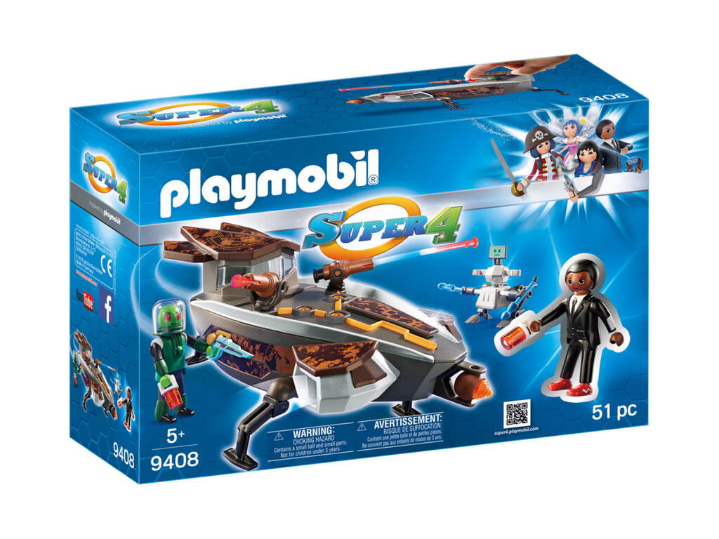 Playmobil Super 4 Veicolo Spaziale con Agente Gene 9408