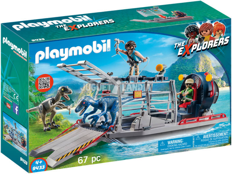 Playmobil The Explorers Barca con Gabbia per Dinosauri 9433