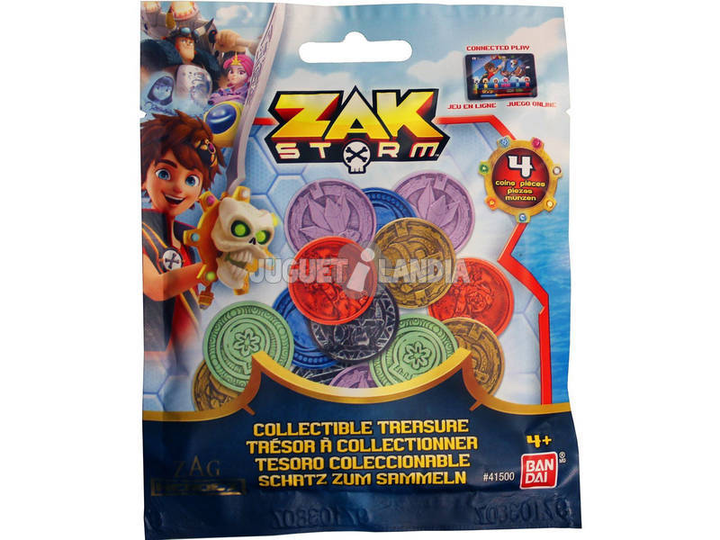 Zak Storm Tesoro da Collezione Pack 4 Monete Bandai 41500
