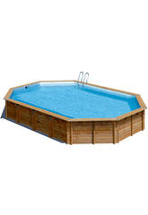 Piscina Ovalada Madera Sevilla 872x472x146 Cm. Gre 790091