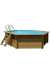 Piscina Redonda Madera Vanille 412x119 Cm. Gre 790083