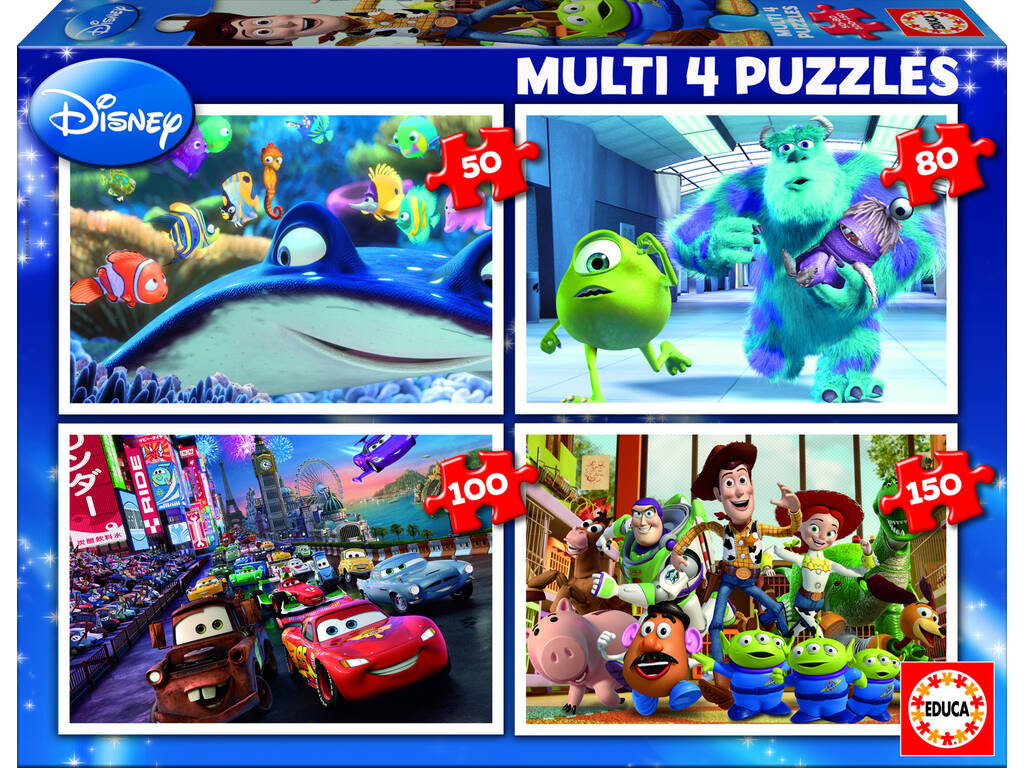 Puzzle Multi 4 50-80-100-150 Disney Pixar Educa 15615