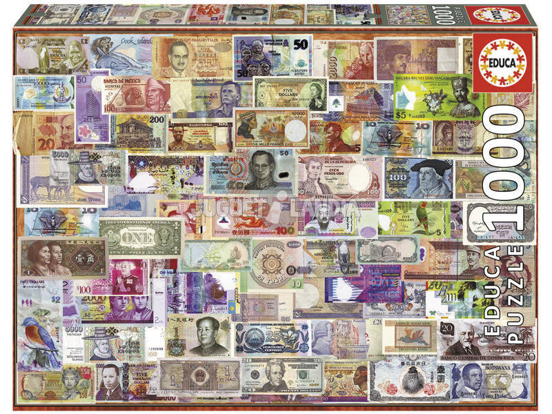 Puzzle 1000 Banconote nel Mondo Educa 17659