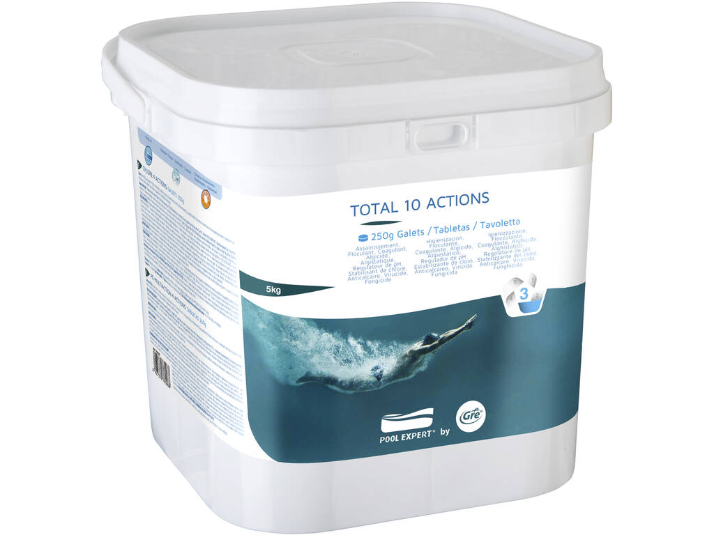 Total 10 Actions Tablettes 250gr-5Kg pour piscines Gre 76038