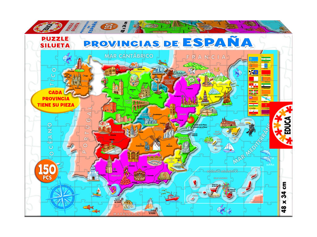 Educa Borrás - Mapa de Portugal Puzzle 150 Peças