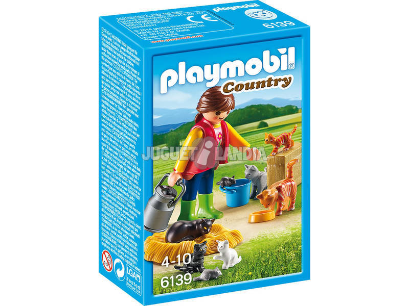 Playmobil Mujer con Familia de Gatos 6139