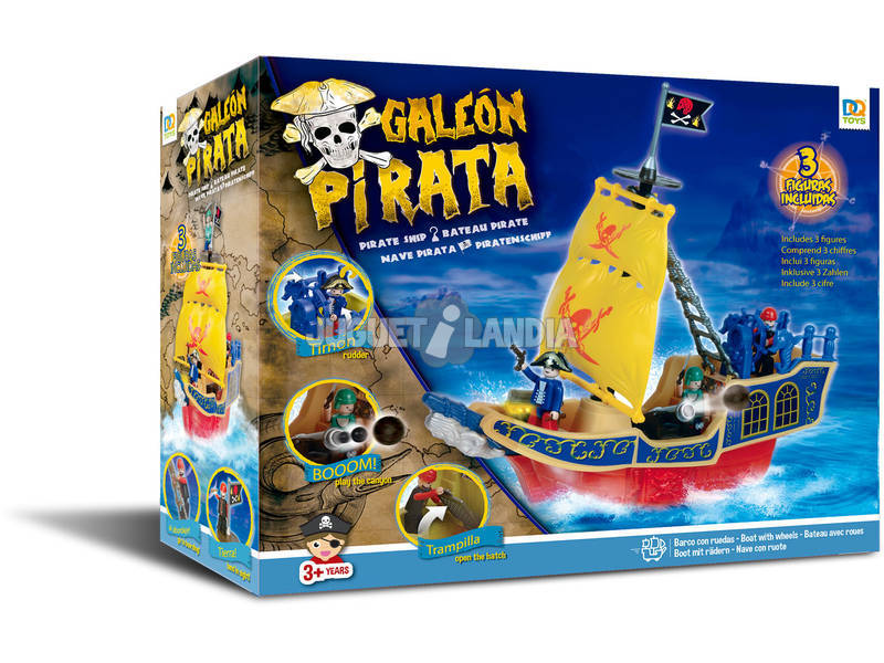 Barco Pirata Con 3 Figuras