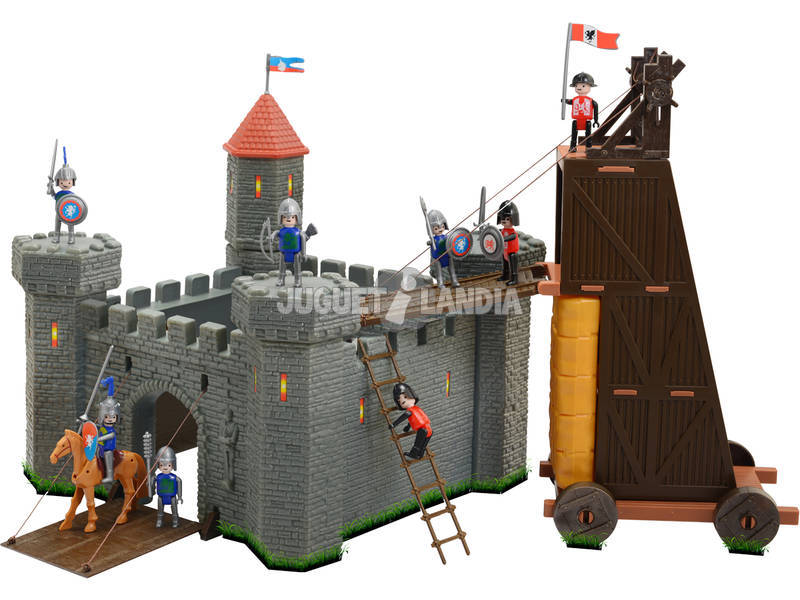 Mittelalterliche Burg mit Sturmturm 34x34x35cm