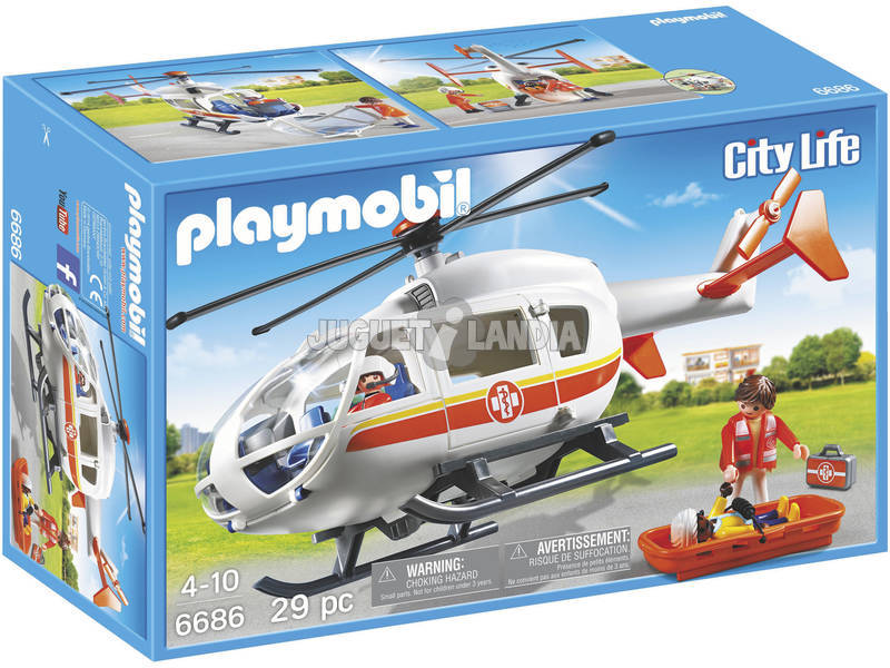 Playmobil Helicóptero Médico de Emergencia 6686