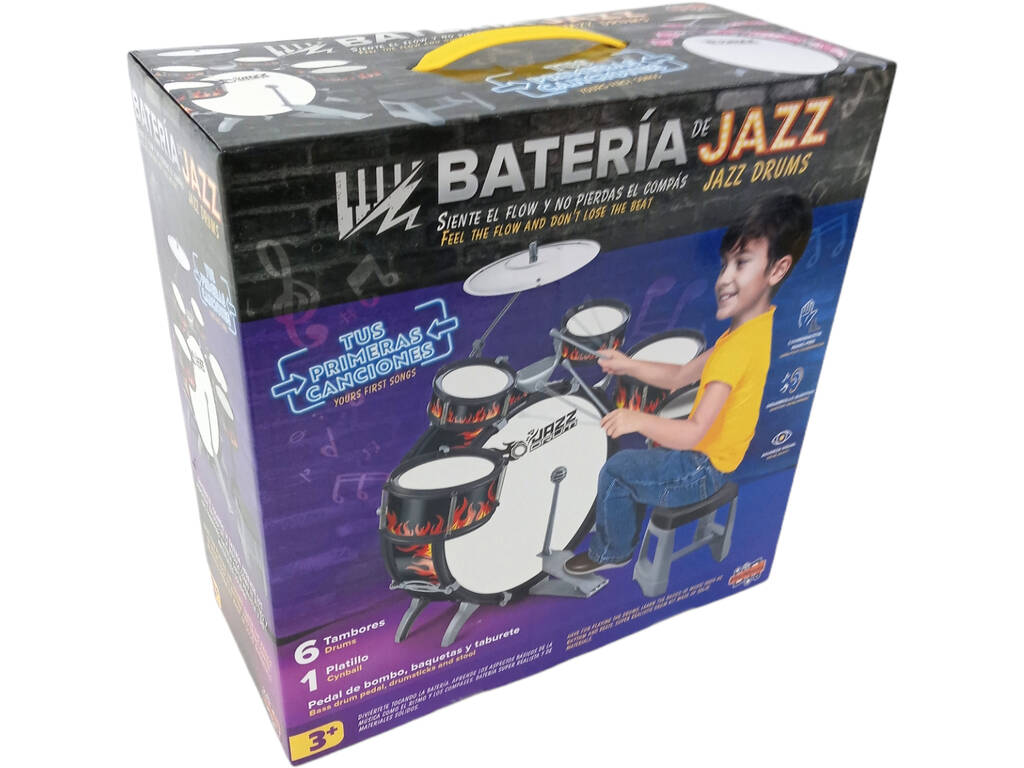 Batterie Jouet Enfants 5 Pièces – Kit Tambour Avec Tabouret, Cadeau Musical 2 à 5 Ans