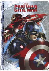 Libreta Folio Tapas Duras 80 h. Capitan America
