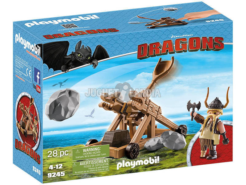 Playmobil Cómo Entrenar a Tu Dragón Bocón con Catapulta 9245