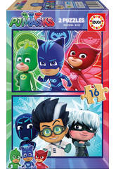 Puzzle 2x16 Peças PJ Masks 18x26 cm EDUCA 17447