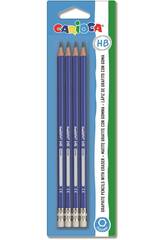 Crayons Graphite avec Gomme 4 unités Carioca 42796