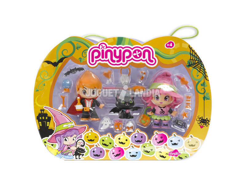 Pinypon Pack Halloween 2 Figurines avec Accessoires Famosa 700009686