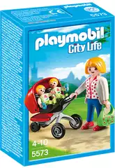  Playmobil Maman avec Baladeuse de Jumeaux