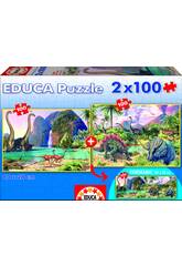 Puzzle Junior 2 x 100 Dino World 