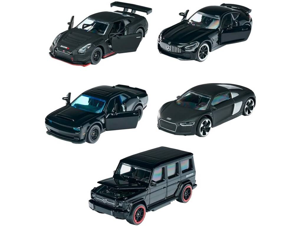 Majorette Pack Black Edition com 5 Carros de Luxo