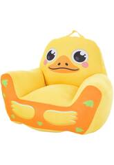 Fauteuil enfant en peluche canard jaune 44 x 50 x 40 cm