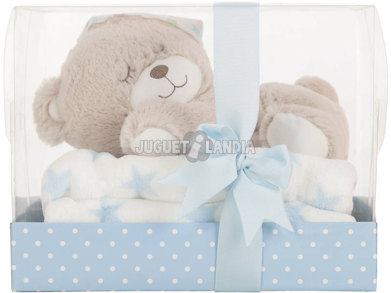 Ours Sleep 25 cm. Couverture bleue