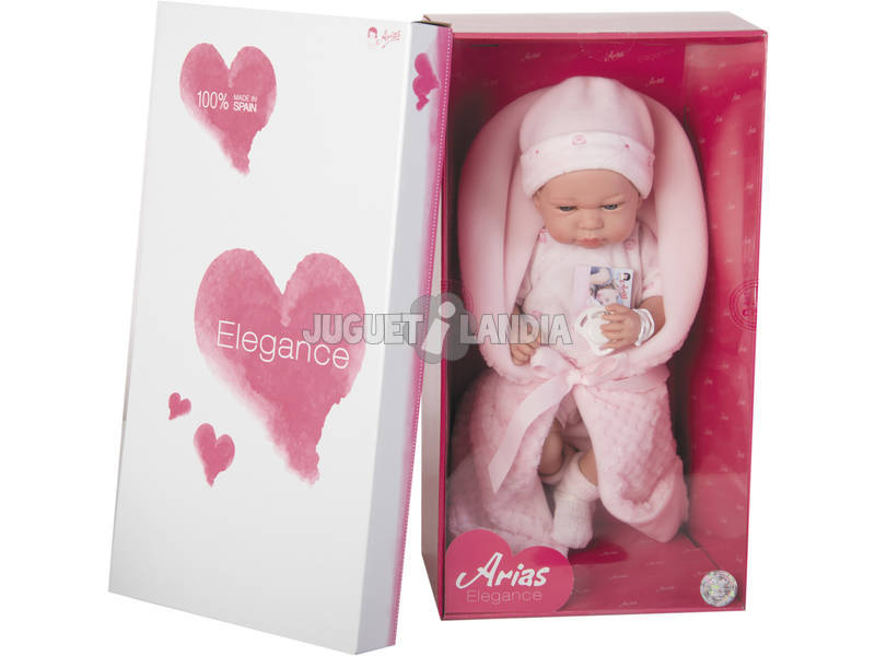 Puppe Elegance Andie rosa 38 cm mit Decke Arias 60218