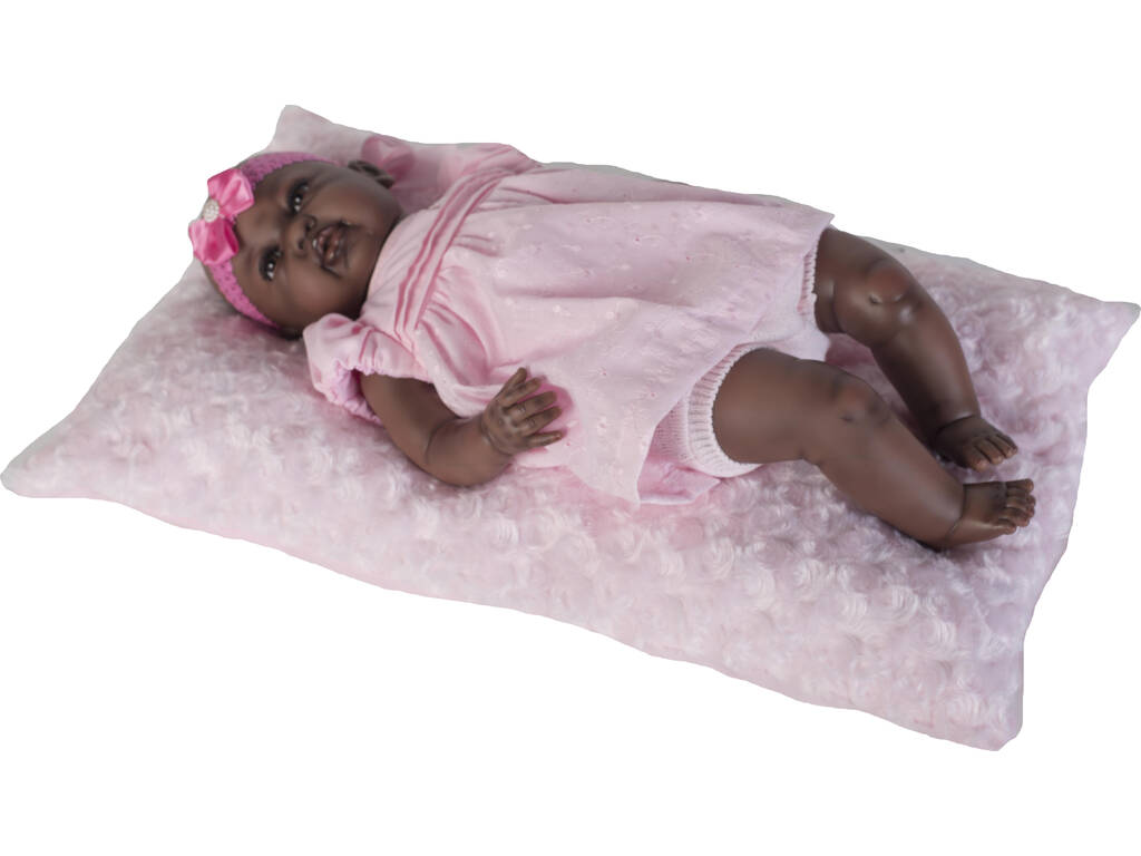 Muñeca Reborn Baby 52 cm. Vestido Rosa Negrita Berbesa 53001