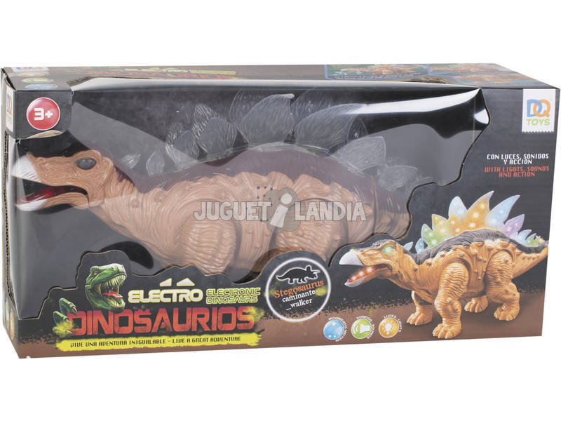 Dinosaure Stegosaurus qui Marche avec Lumière et Sons de 34 cm.