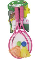 Conjunto de duas raquetes de badminton com duas volantines