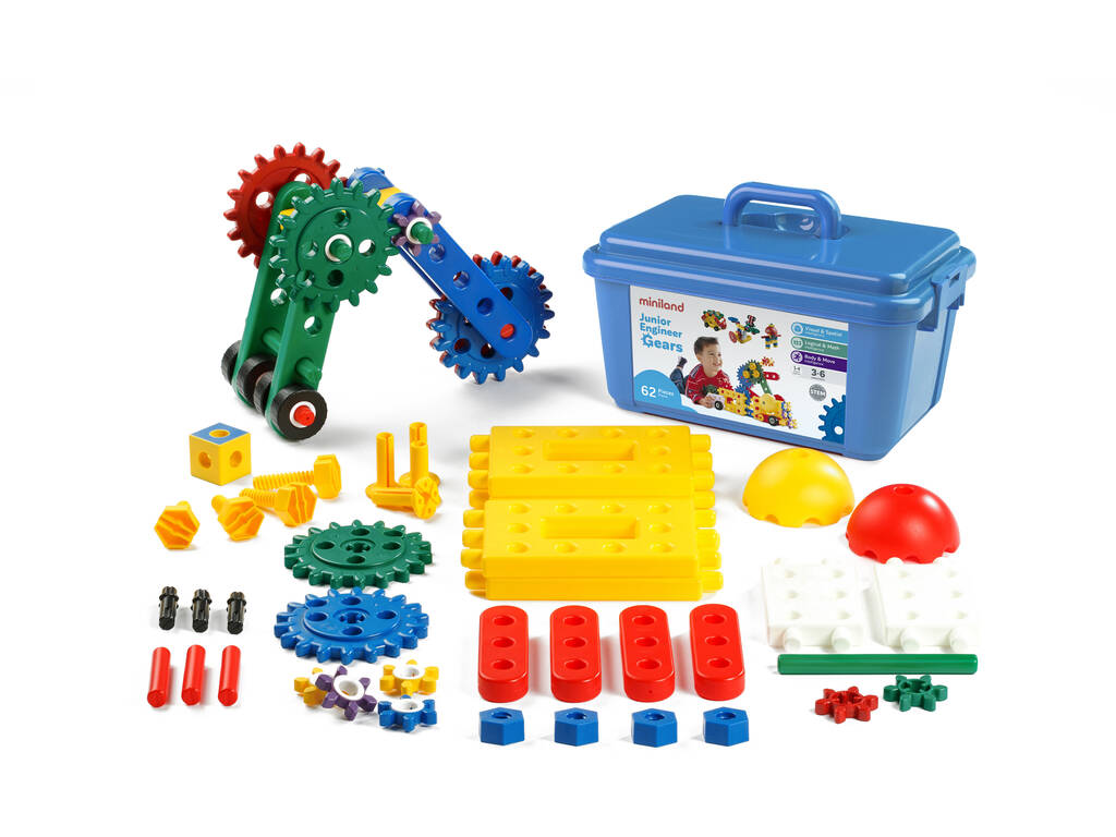 Gioco Junior Engineer Gears 62 pezzi Miniland 95003