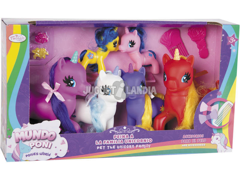 Famiglia 6 Unicorni colorati