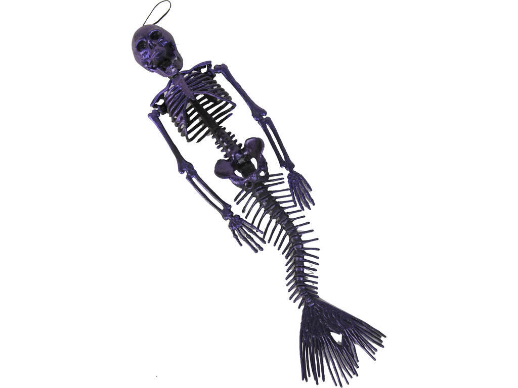 Sirena Esqueleto Colgante Morado