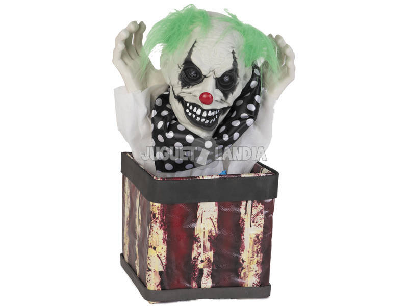 Clown in Schachtel mit Licht 28x20x43 cm.