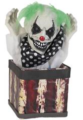 Clown en boite avec lumi�re 25x20x43 cm