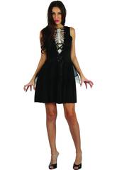 Disfraz Adulto Mujer Esqueleta de la Oscuridad Talla M