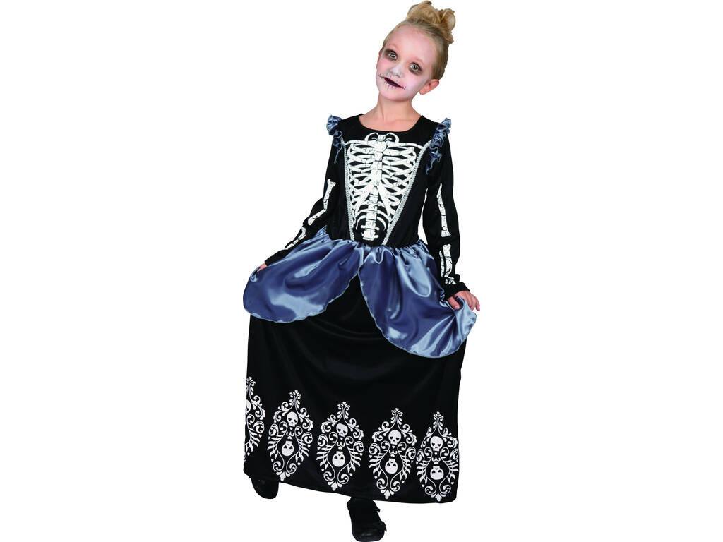 Costume Da Scheletro Per Bambina, Taglia 150-154, Vestito Di Carnevale E Halloween, Completo Scheletro Ragazza