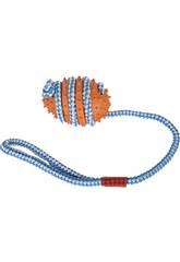 Massaggiagengive Palla in Gomma 9 cm con Corda per Animali Domestici