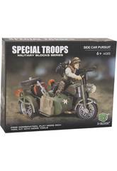 imagen Tropas Especiales Moto con Sidecar con Accesorios Bloques 56 Piezas