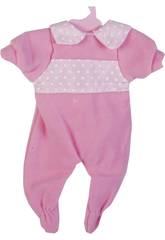 imagen Moda Bebé Muñecas 40 cm. Mono Rosa con Detalles Lunares