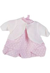 imagen Moda Bebé Muñecas 40 cm. Traje Pantalón Ros con Chaquetilla Punto Blanca