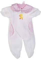 imagen Moda Bebé Muñecas 40 cm. Mono Blanco y Rosa Lunares
