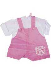 imagen Moda Bebé Muñecas 40 cm. Peto Marrón con Blusa Blanca