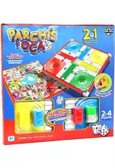 Plateau de Parcheesi et d'Oie avec Gobelets et Jetons