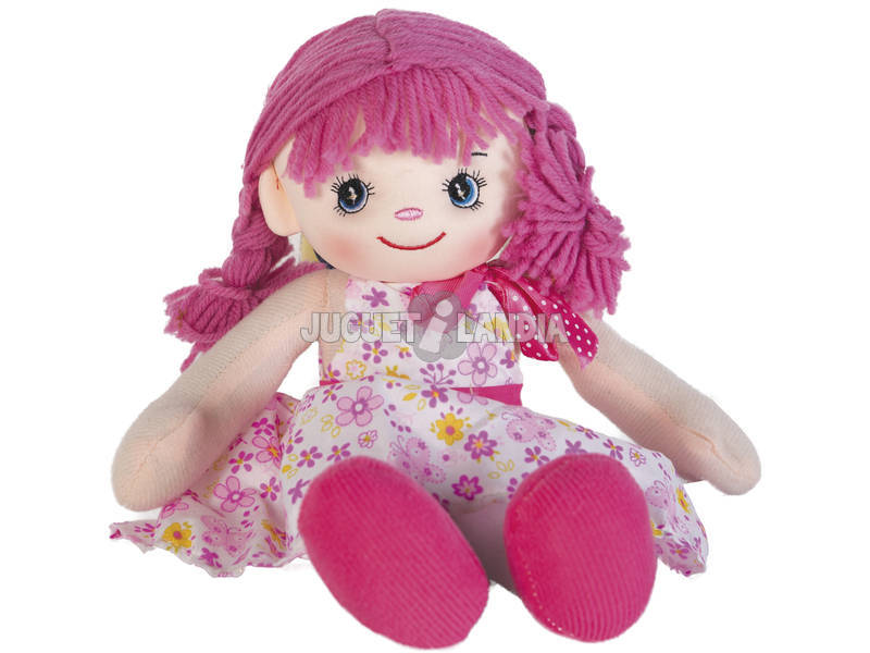 Muñeca Trapo Vestido Rosa 50 cm.