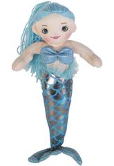 Sirena Blu argento bambola di pezza 70 cm