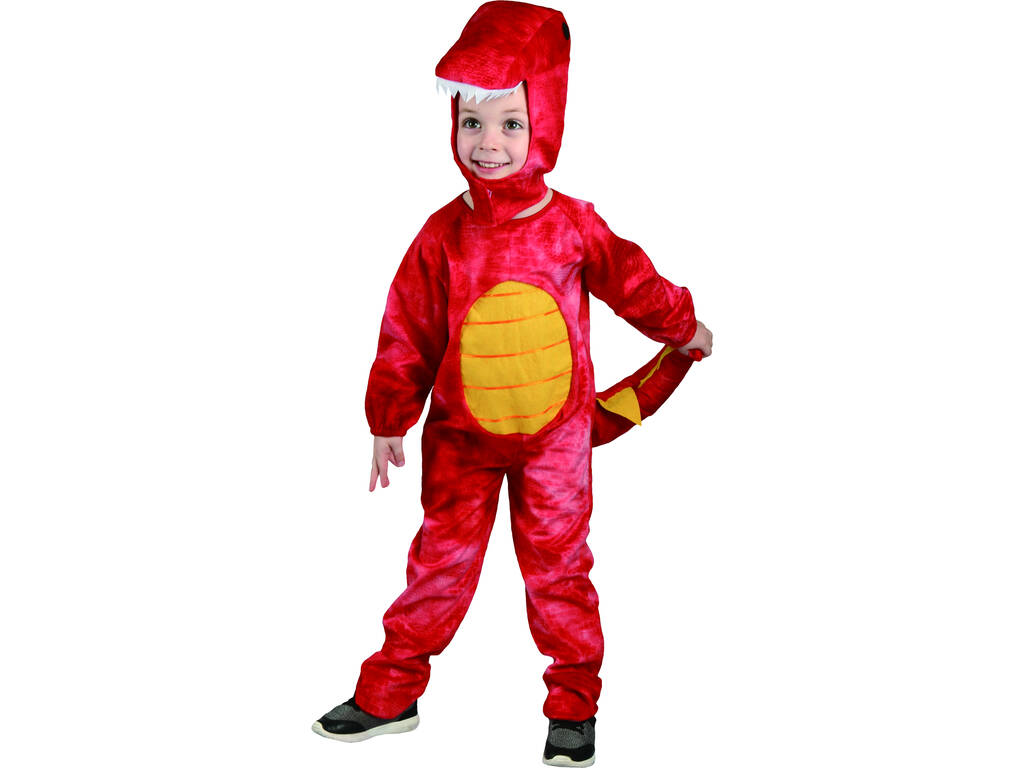 Disfraz Dinosaurio Rojo Bebé Talla S