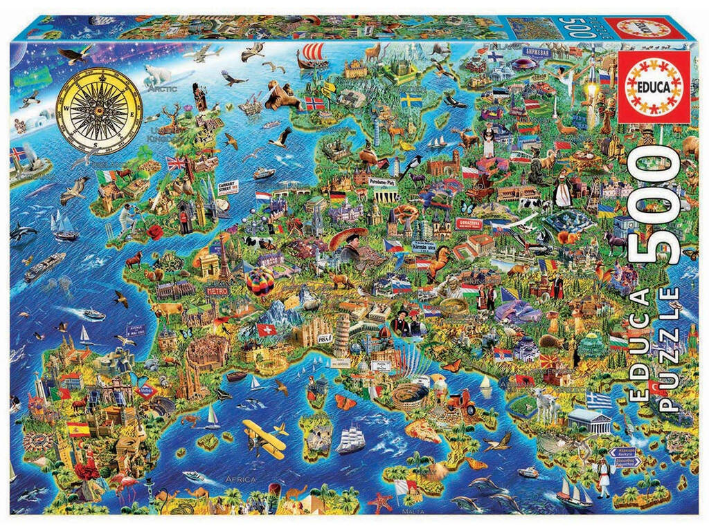 Puzzle 500 Europakarte Educa 17962